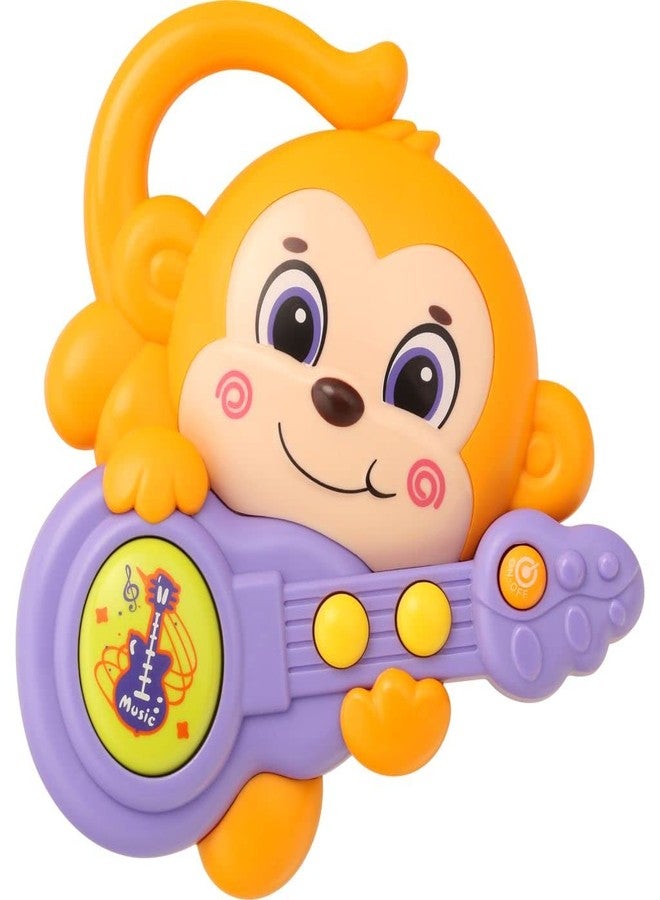 Quasar Guitar Monkey Musical Toys for Kids Attractive Different Types of Light and Sound Rattle Early Learning Fun Creative Toys Pack of 1 - Multicolor - Image 1